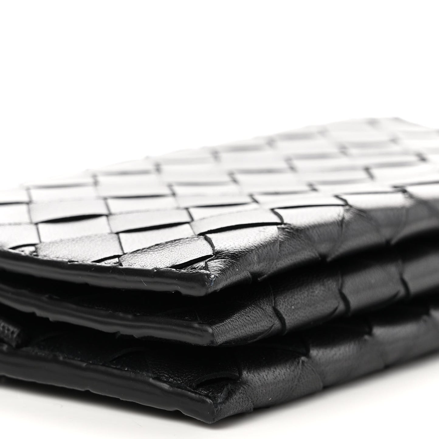 Nappa Intrecciato Wallet on Strap Black