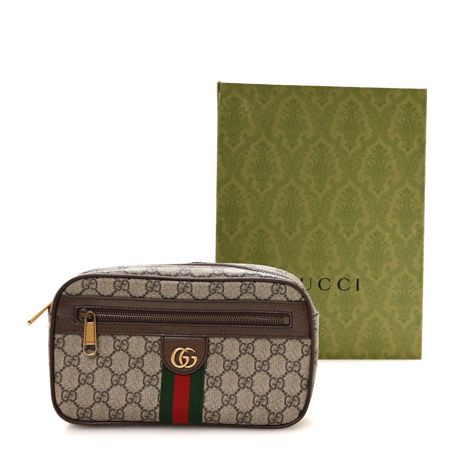 Gucci Soft GG Supreme Monogram Medium Ophidia Belt Bag Dark Brown 10 of 11