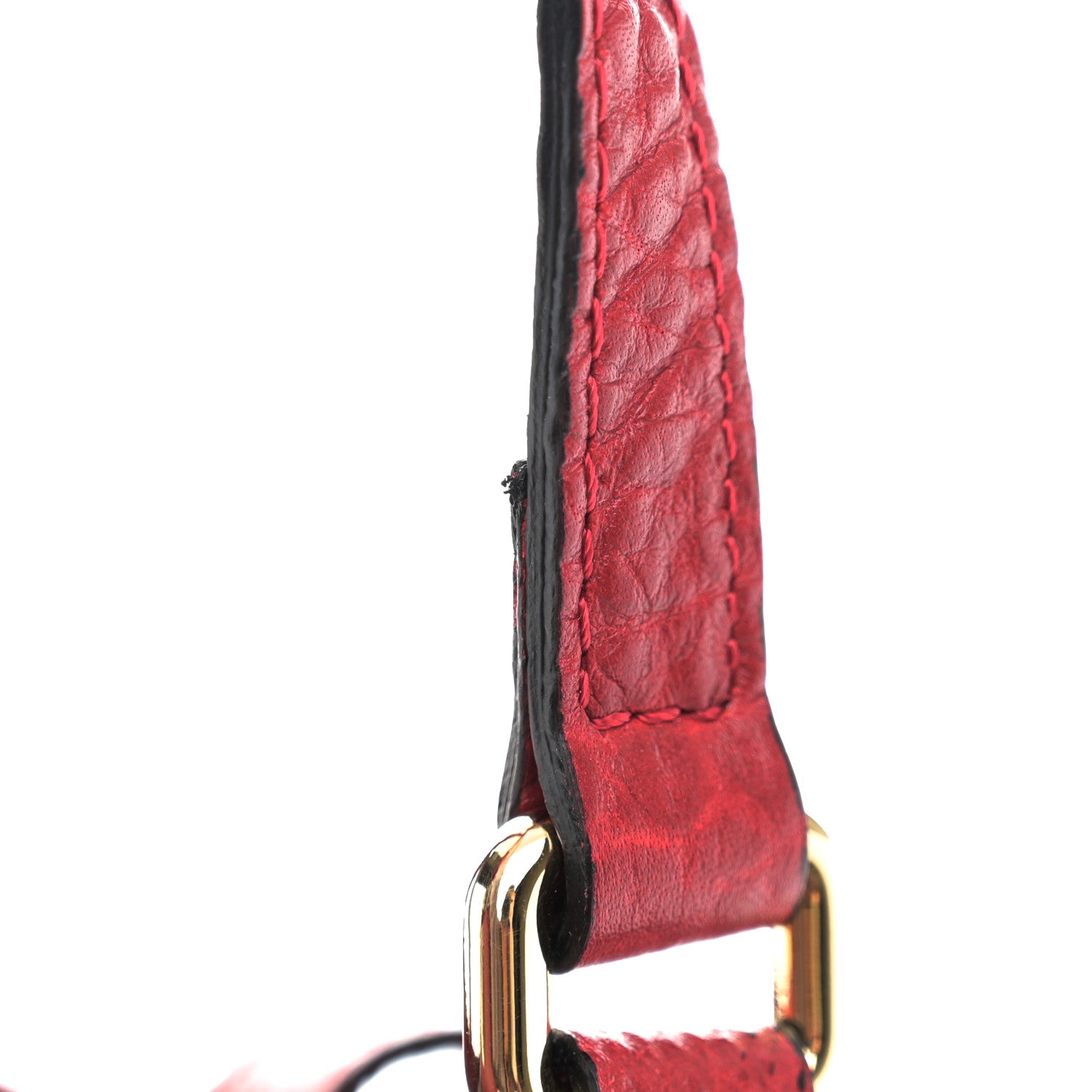 Burberry Signature Grain Calfskin Check Embossed Small Canterbury Tote Red 14 of 14
