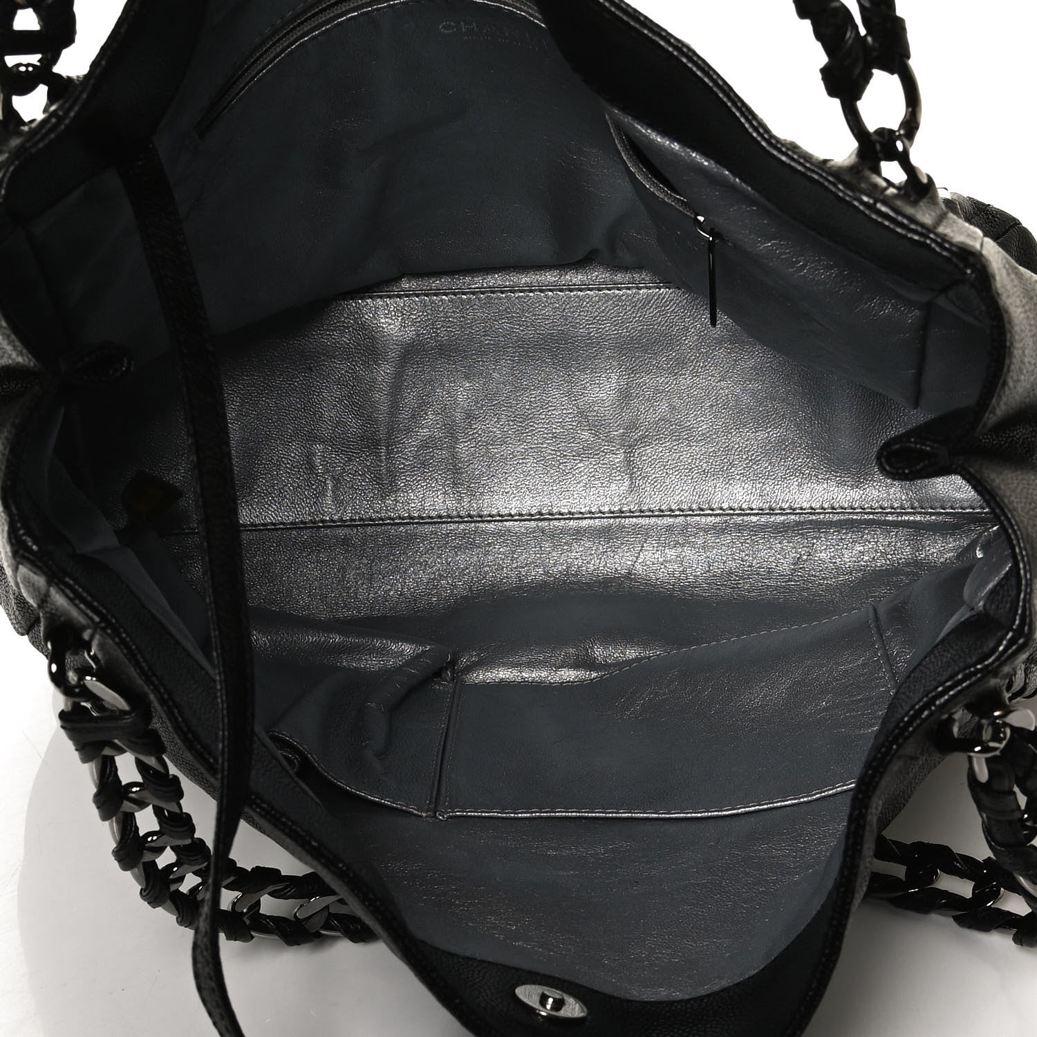 Chanel Glazed Caviar Modern Chain Tote Black 5 of 10