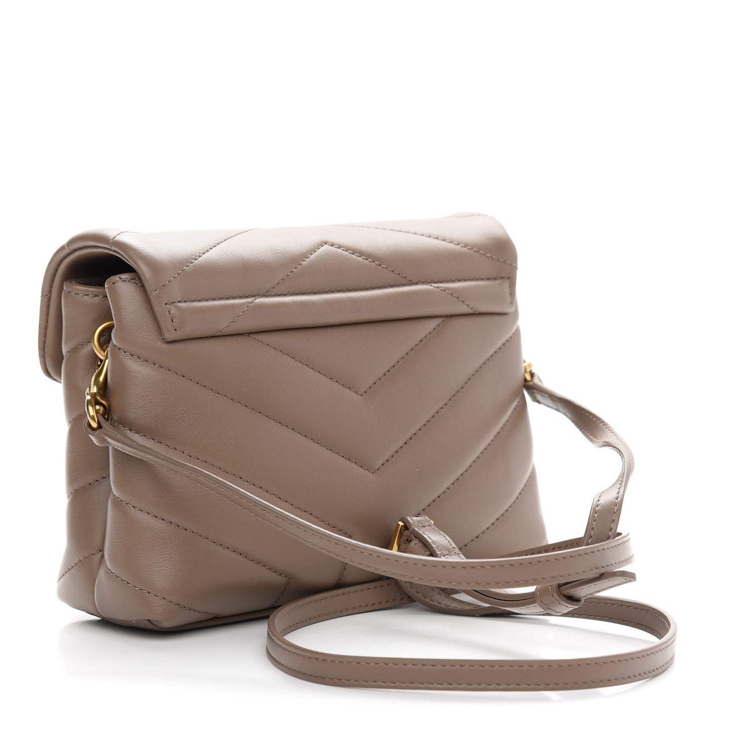 Calfskin Y Quilted Monogram Toy Loulou Crossbody Bag Taupe