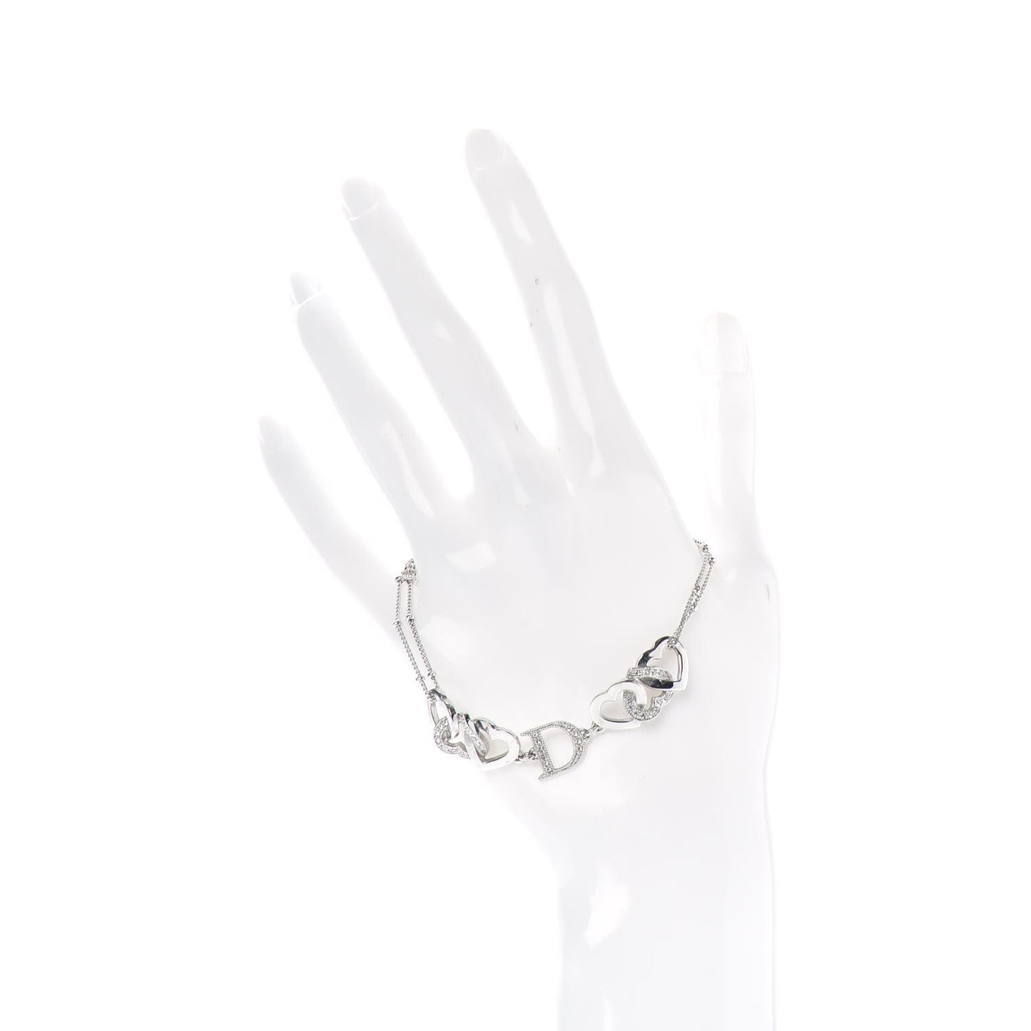 Crystal Heart Bracelet Silver