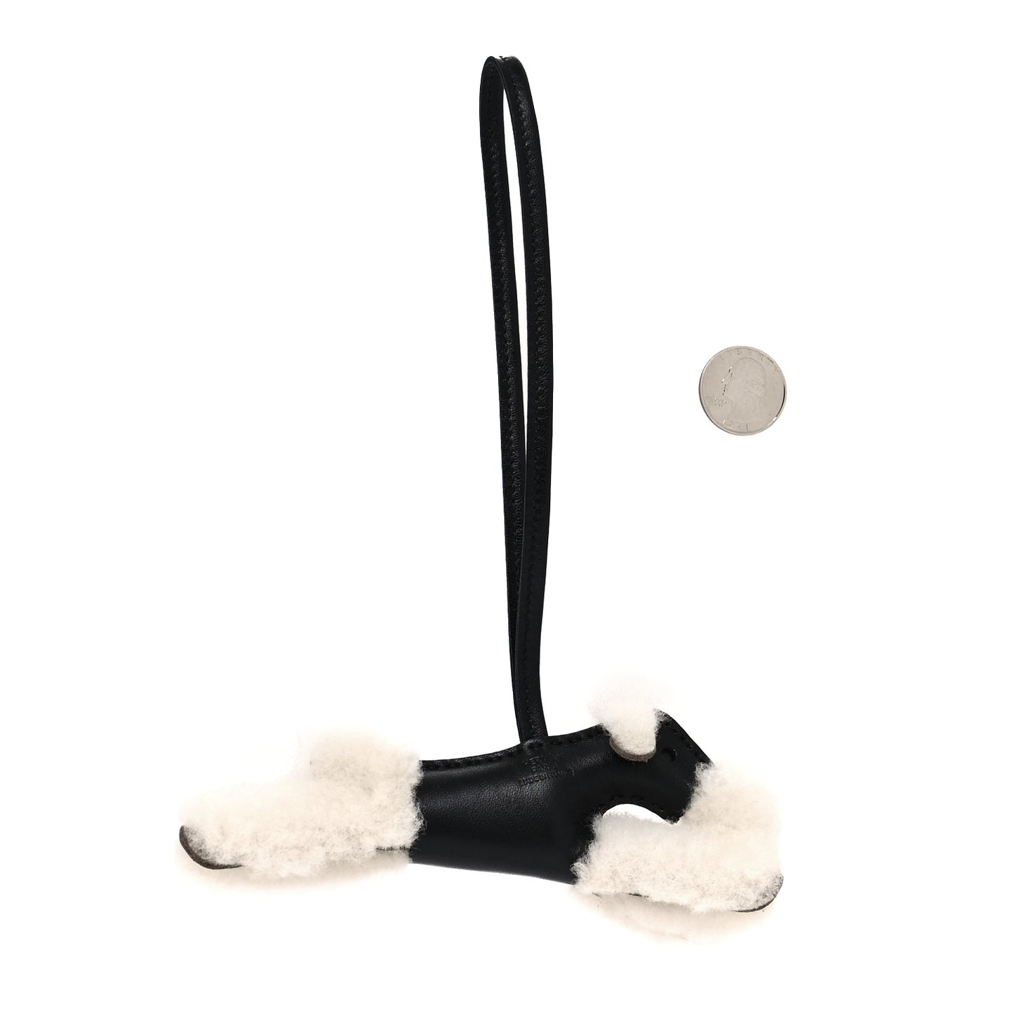 Milo Lambskin Shearling Budy Charm Black