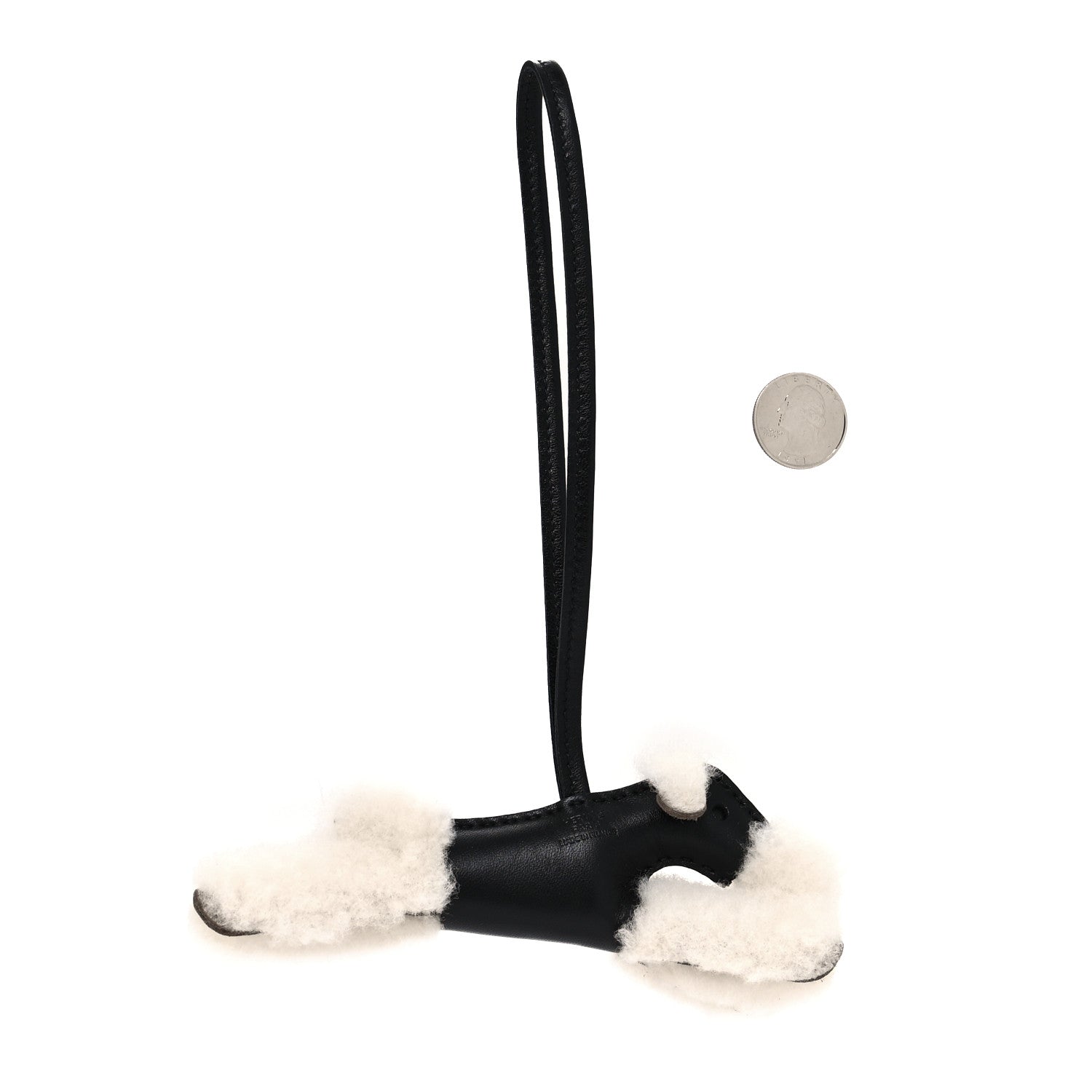 Hermes Milo Lambskin Shearling Budy Charm Black 2 of 4