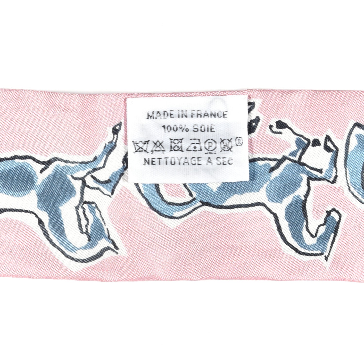 Hermes Silk Chevaux En Liberte Twilly Vieux Rose Bleu 5 of 6