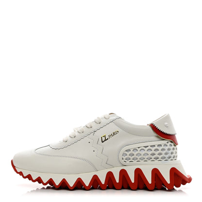 Christian Louboutin Calfskin Neoprene Womens Loubishark Sneakers 40 White 1 of 8