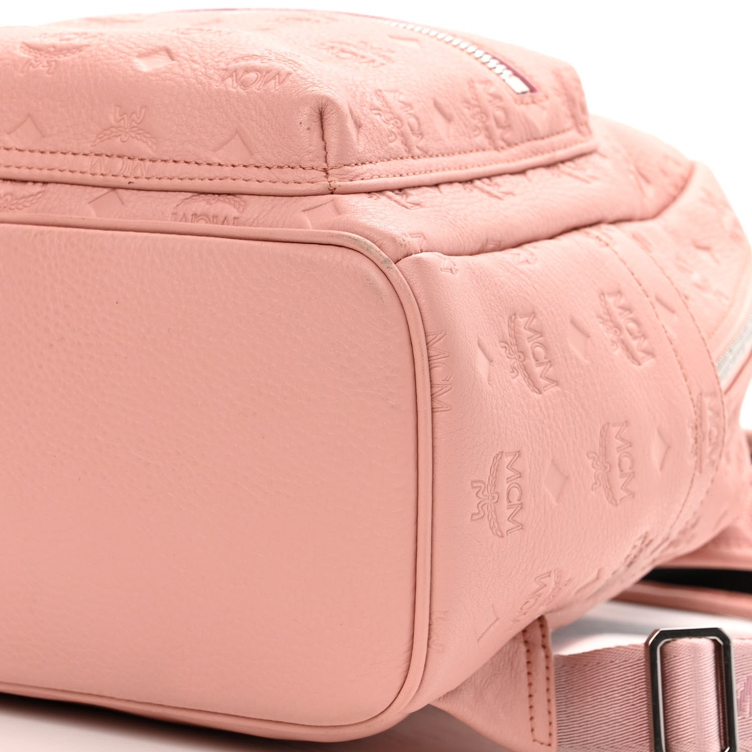 MCM Calfskin Ottomar Monogram Small Backpack Pink 10 of 10