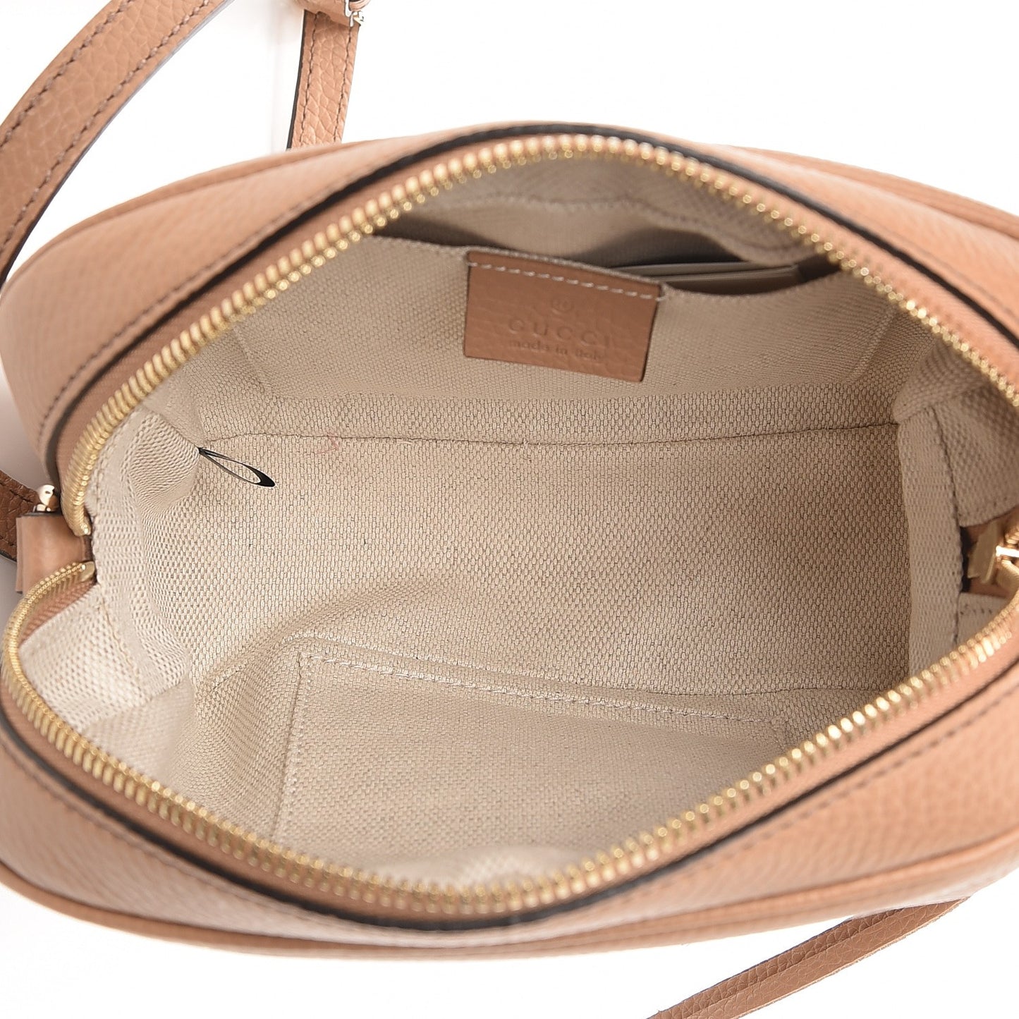 Pebbled Calfskin Small Soho Disco Bag Camelia