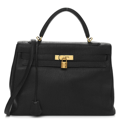 Hermes Taurillon Clemence Kelly Retourne 35 Black 1 of 13