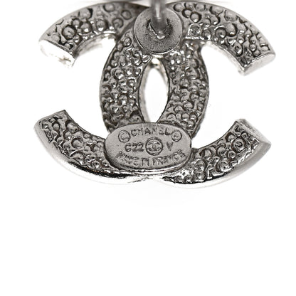 Chanel Crystal Timeless CC Earrings Silver 4 of 7