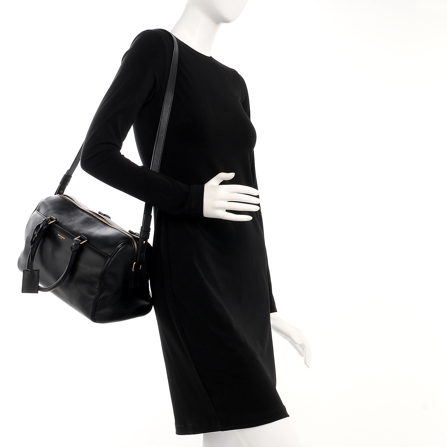Saint Laurent Smooth Calfskin Classic Duffle 6 Bag Black 2 of 11