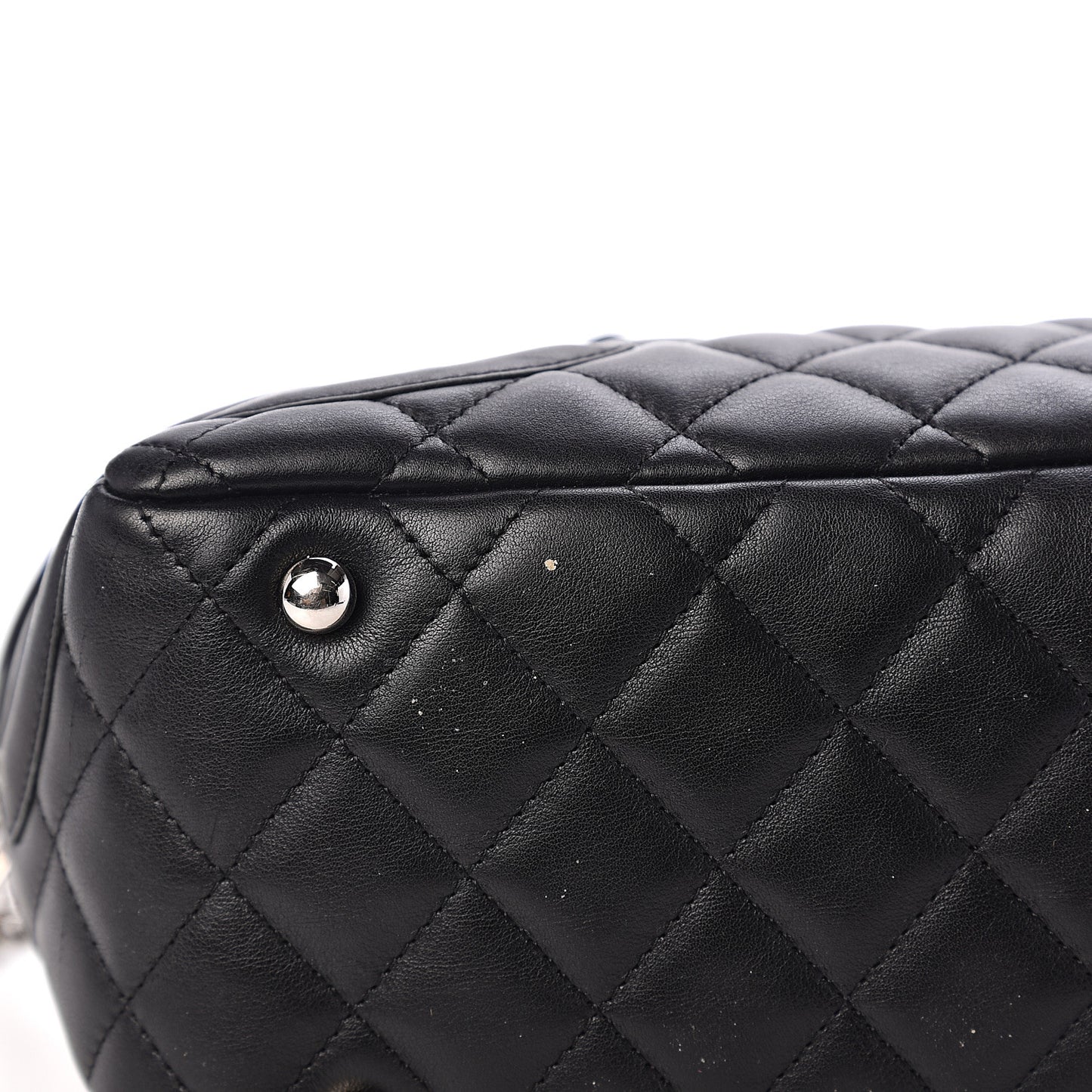 Calfskin Quilted Large Cambon Bowler Black