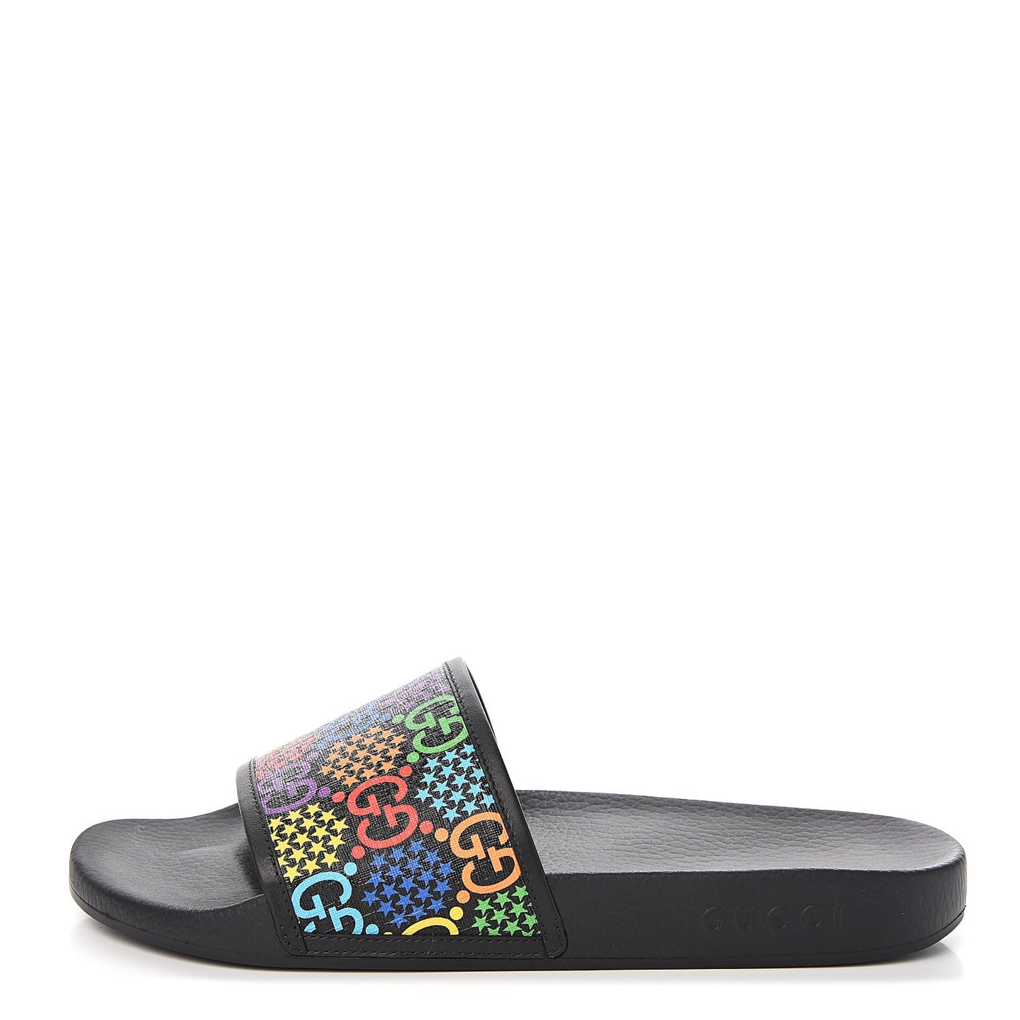 GG Supreme Monogram Psychedelic Mens Slide Sandals 12 Black Multicolor