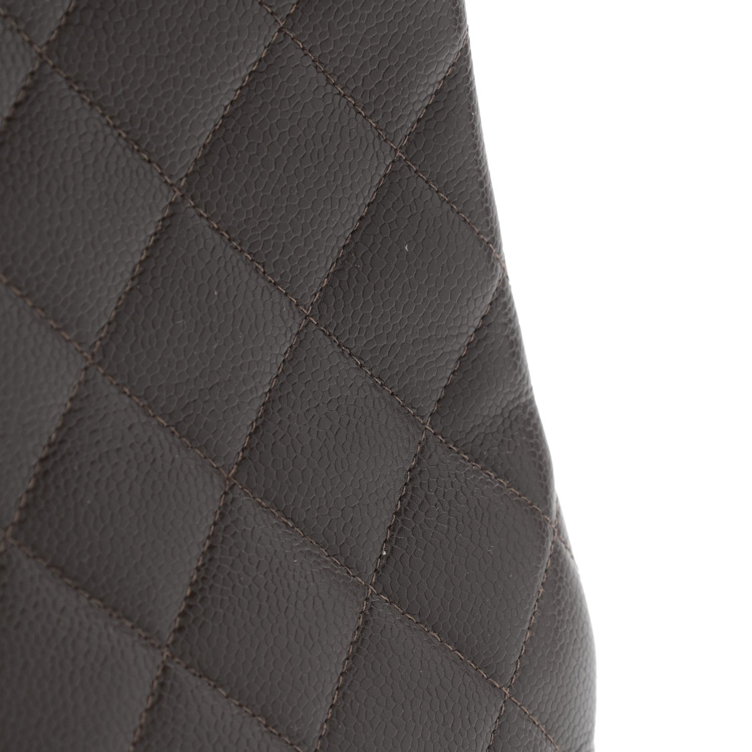 Chanel Caviar Quilted Shopper Tote Dark Brown 12 of 13