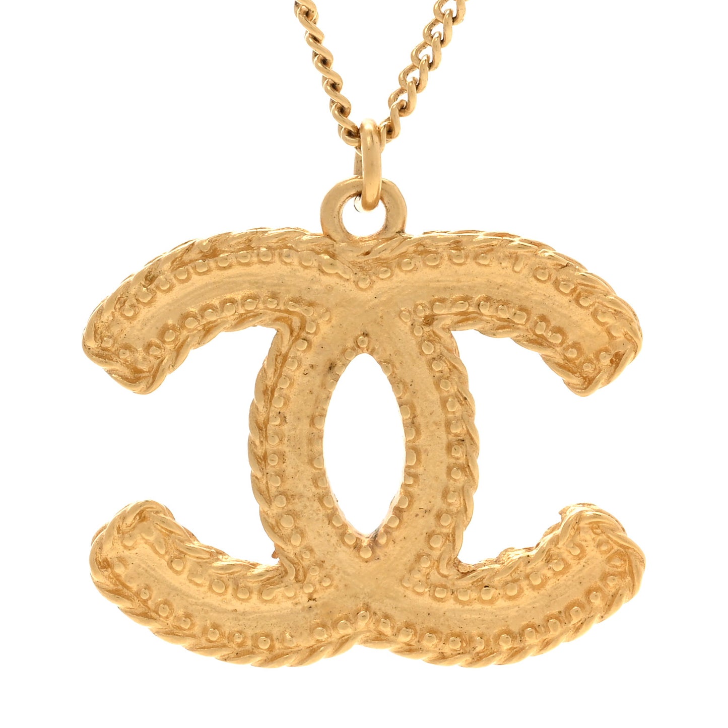 Metal CC Necklace Matte Gold