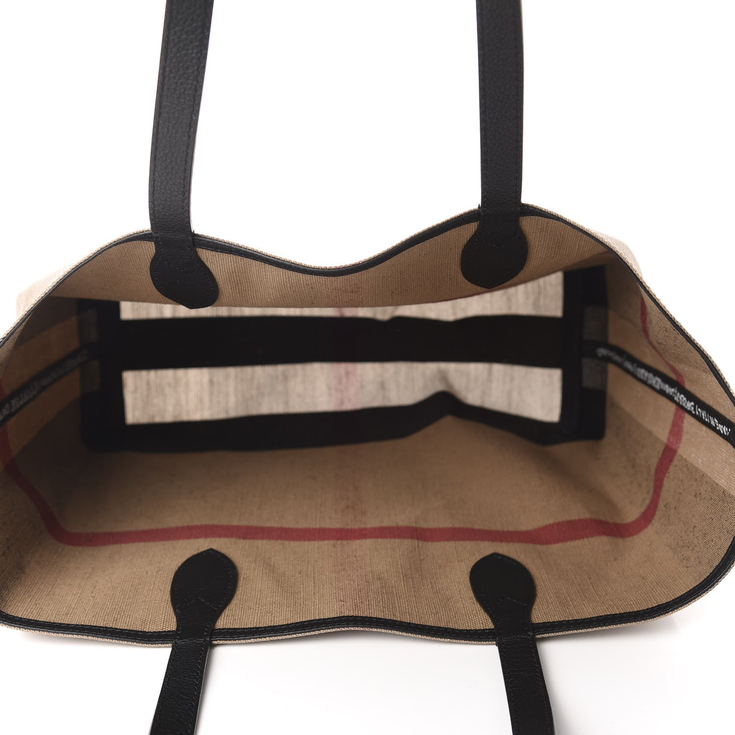 Burberry Coated Canvas Mega Check Medium Doodle Tote Black 5 of 9
