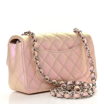 Chanel Iridescent Calfskin Quilted Mini Rectangular Flap Pink 4 of 17
