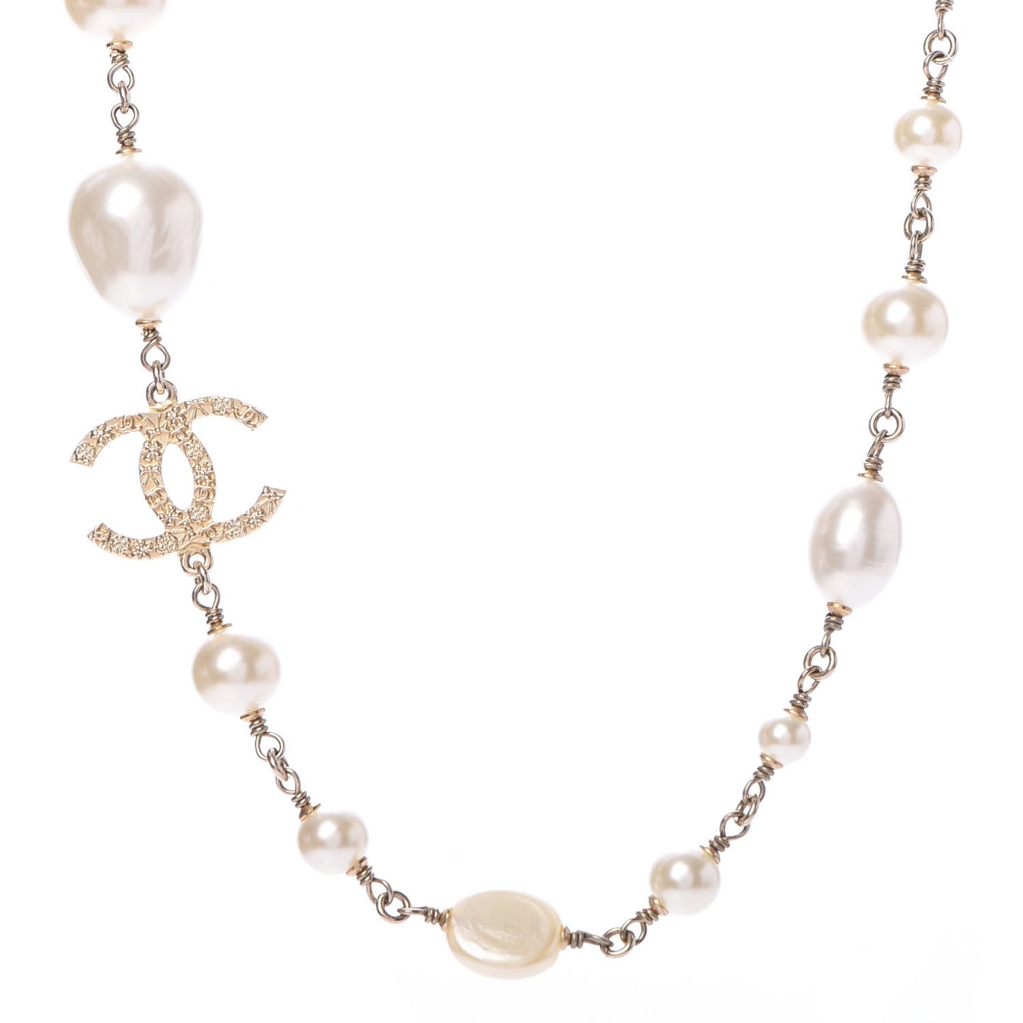 Pearl Precious Symbols CC Short Necklace Gold