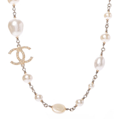 Chanel Pearl Precious Symbols CC Short Necklace Gold 1 of 6