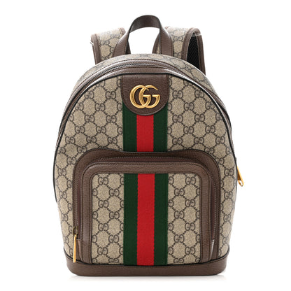Gucci GG Supreme Monogram Calfskin Web Small Ophidia Day Backpack Beige Ebony New Acero 1 of 10