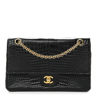 Chanel Shiny Crocodile Medium Double Flap Black 1 of 17