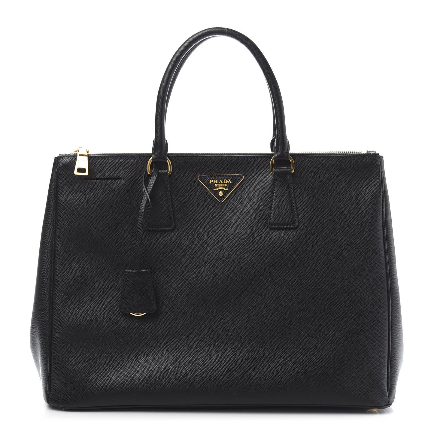 Saffiano Large Galleria Double Zip Tote Black