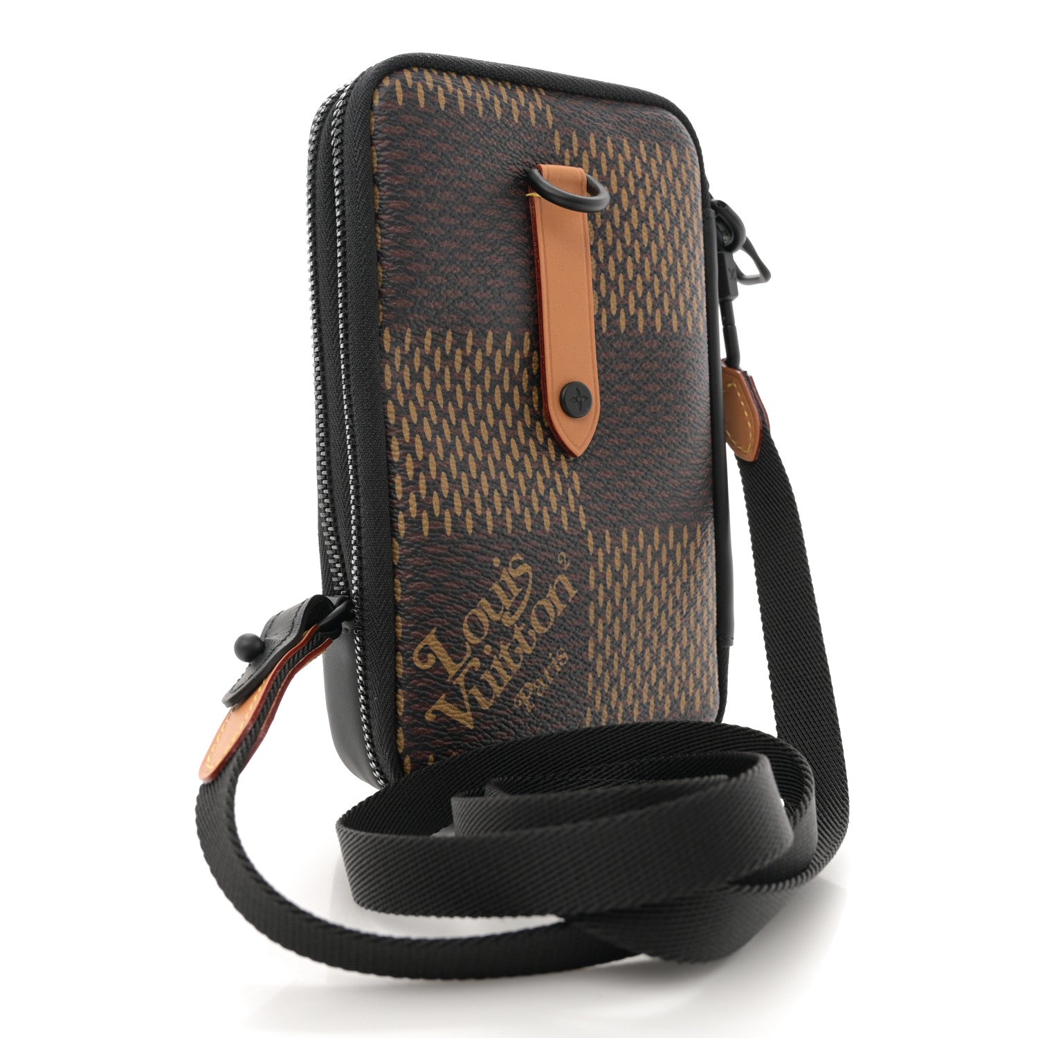 Louis Vuitton X NIGO Giant Damier Ebene Tortoise Double Phone Pouch 3 of 11