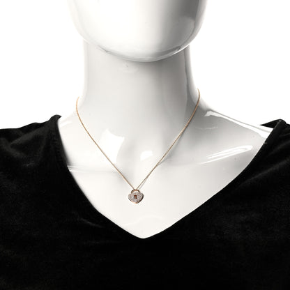 Tiffany 18K Rose Gold Diamond Heart Lock Pendant Necklace 2 of 7