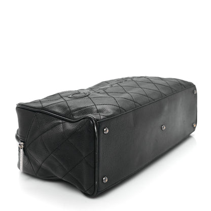 Chanel Calfskin Patent Quilted Bowler Black 4 of 13