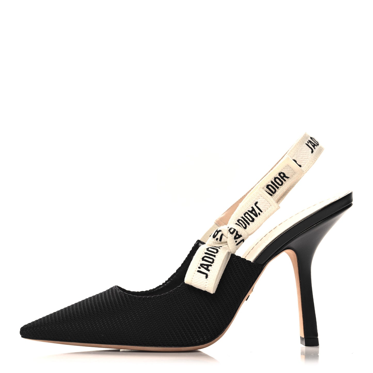 Technical Canvas Ribbon J'Adior Slingback 100mm Pumps 38.5 Black