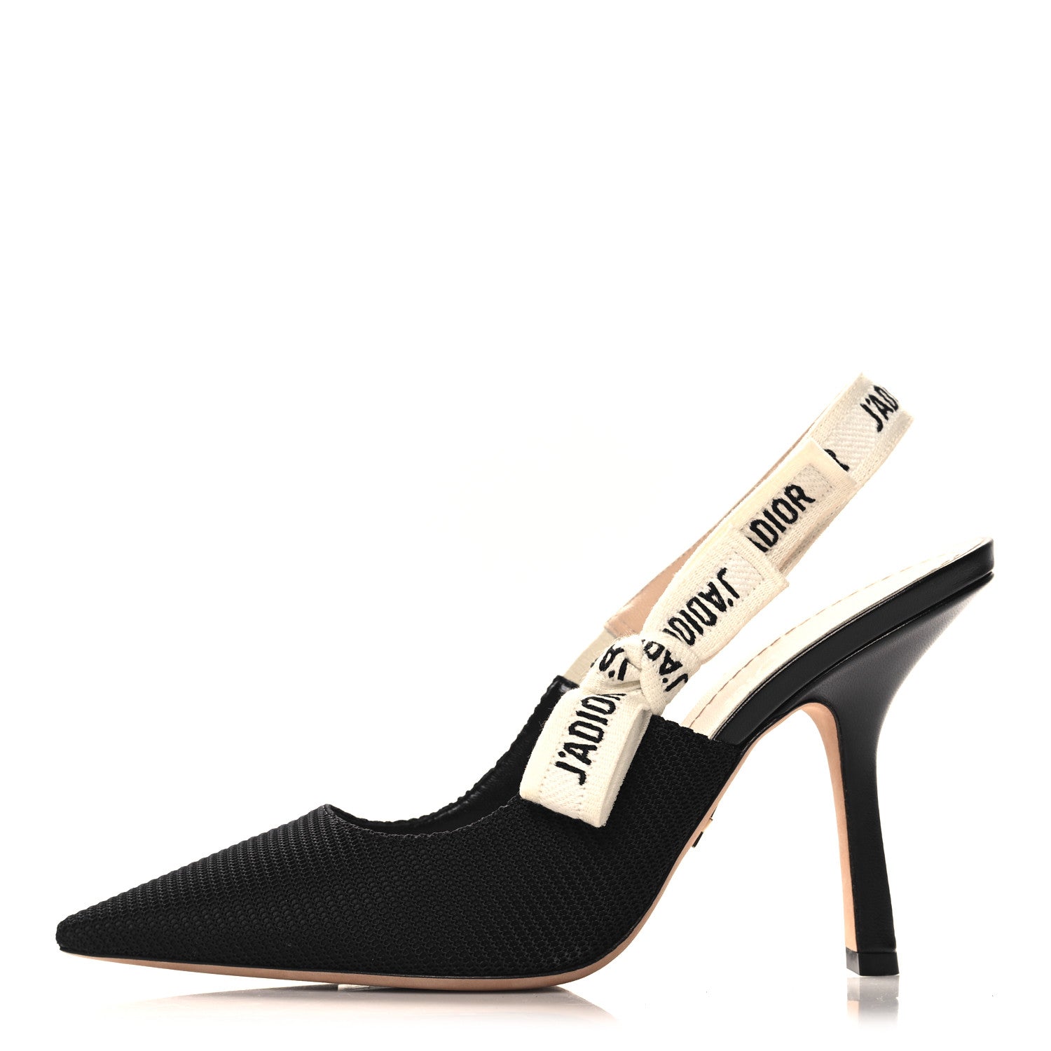 Christian Dior Technical Canvas Ribbon J'Adior Slingback 100mm Pumps 38.5 Black 1 of 9