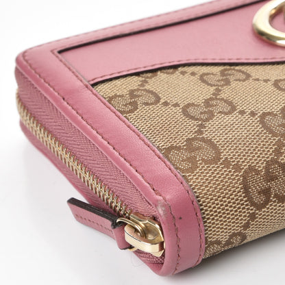 Gucci Monogram Margaux Calfskin Sukey Zip Around Wallet Beige Ebony Vintage Rose 8 of 9