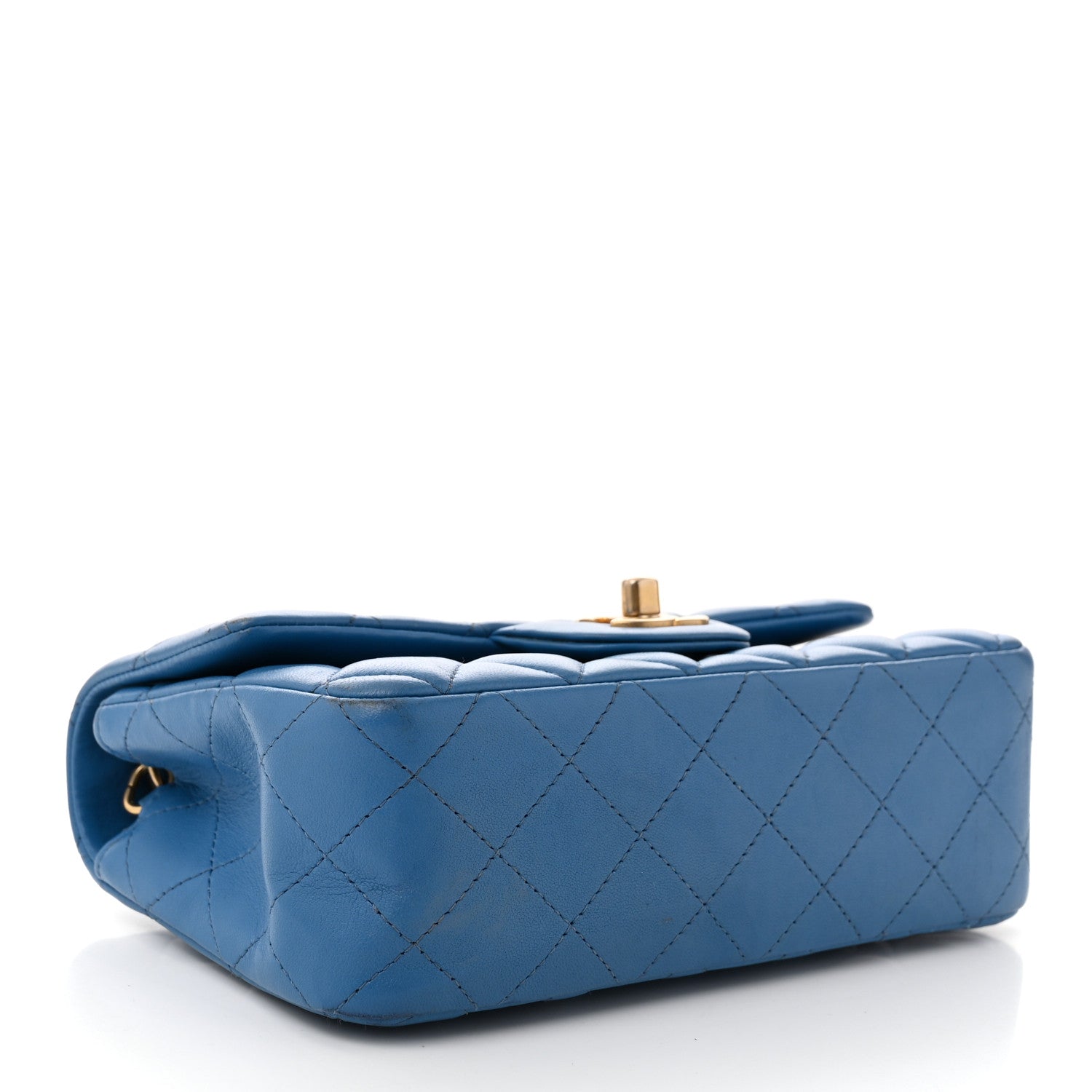 Chanel Lambskin Quilted Mini Rectangular Flap Blue 4 of 14