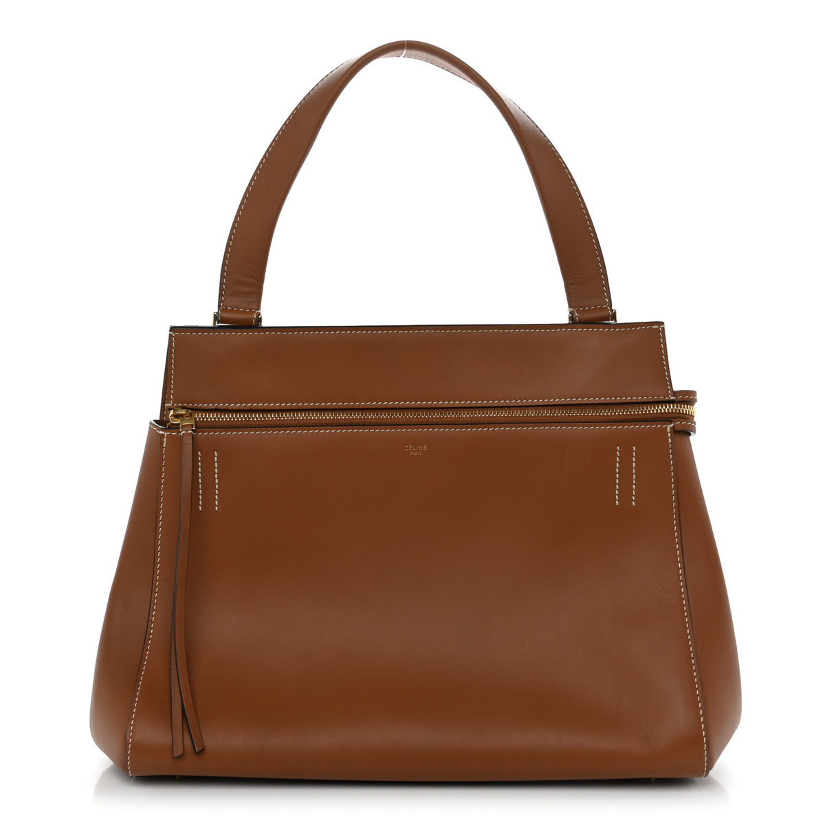 Smooth Calfskin Medium Edge Shoulder Bag Camel