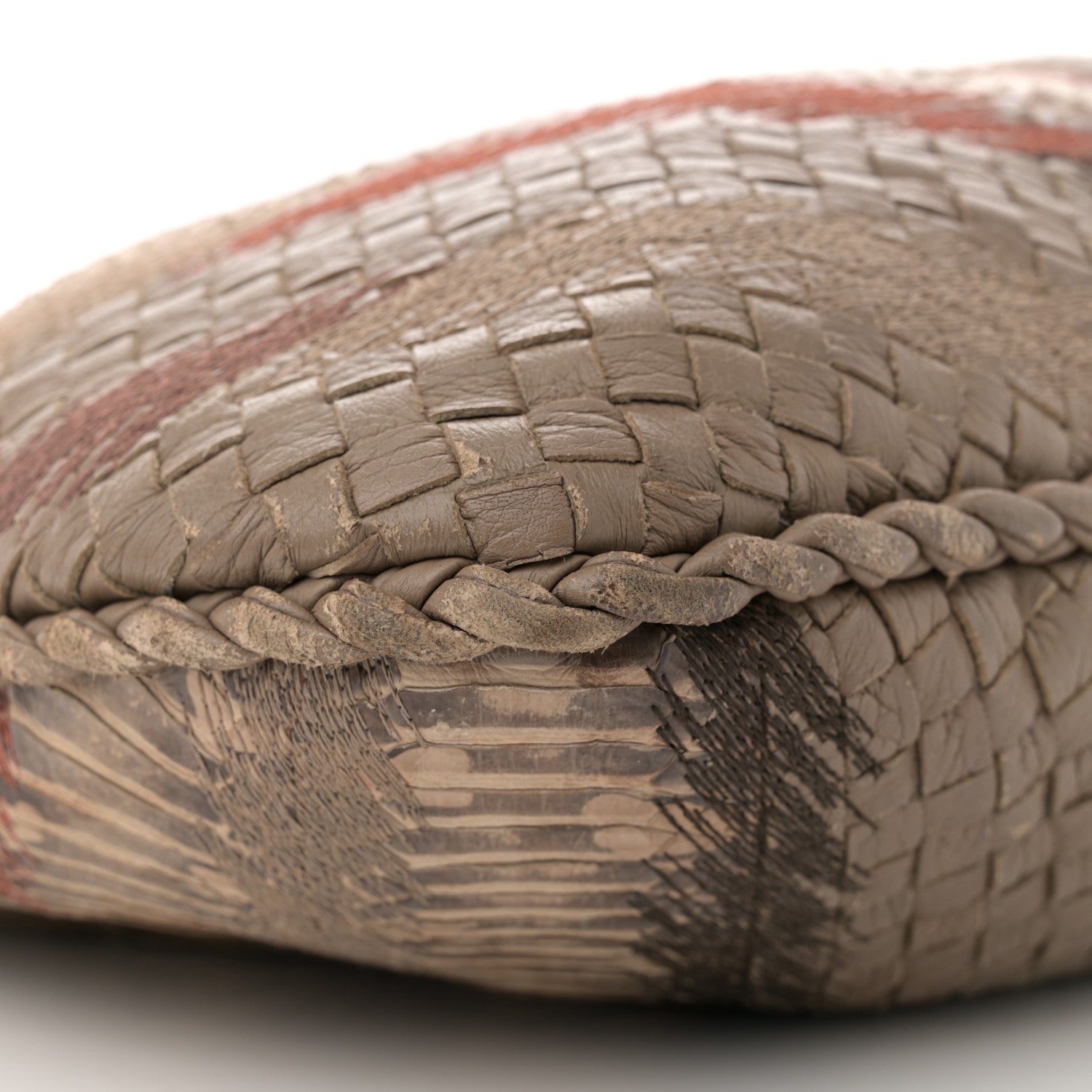 Bottega Veneta Nappa Snakeskin Embroidered Intrecciato Large Veneta Hobo Beige Multicolor 8 of 12