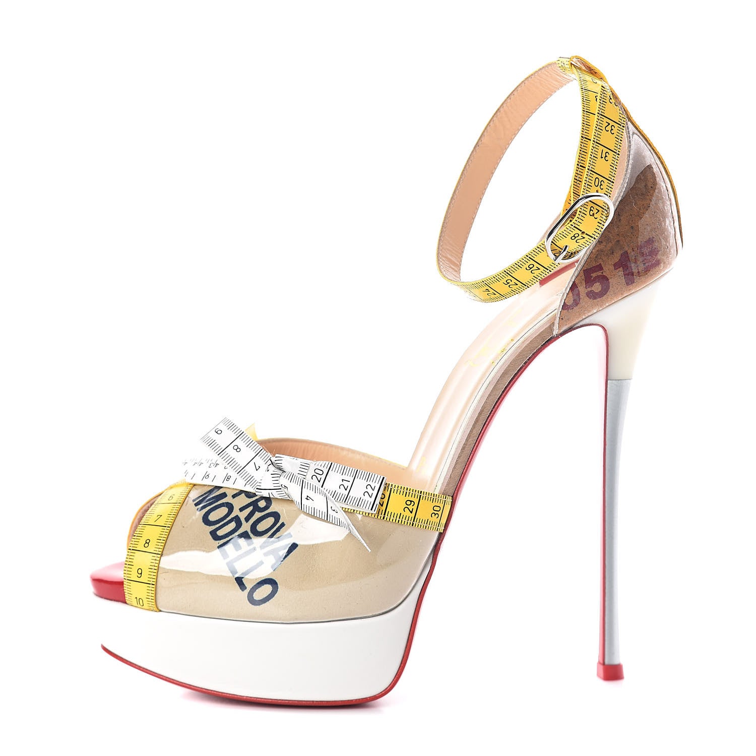 Christian Louboutin PVC Patent Ruban Calfskin Metricathy 150 Pumps 38.5 Transparent Yellow 1 of 7