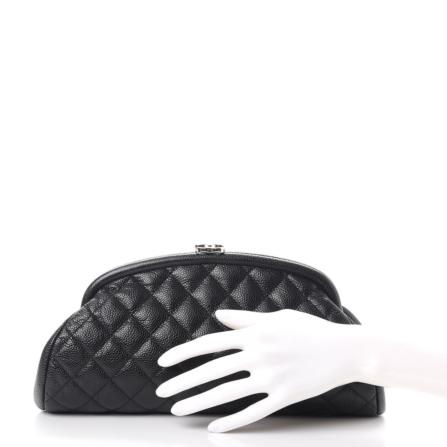 Caviar Quilted Timeless Clutch Black