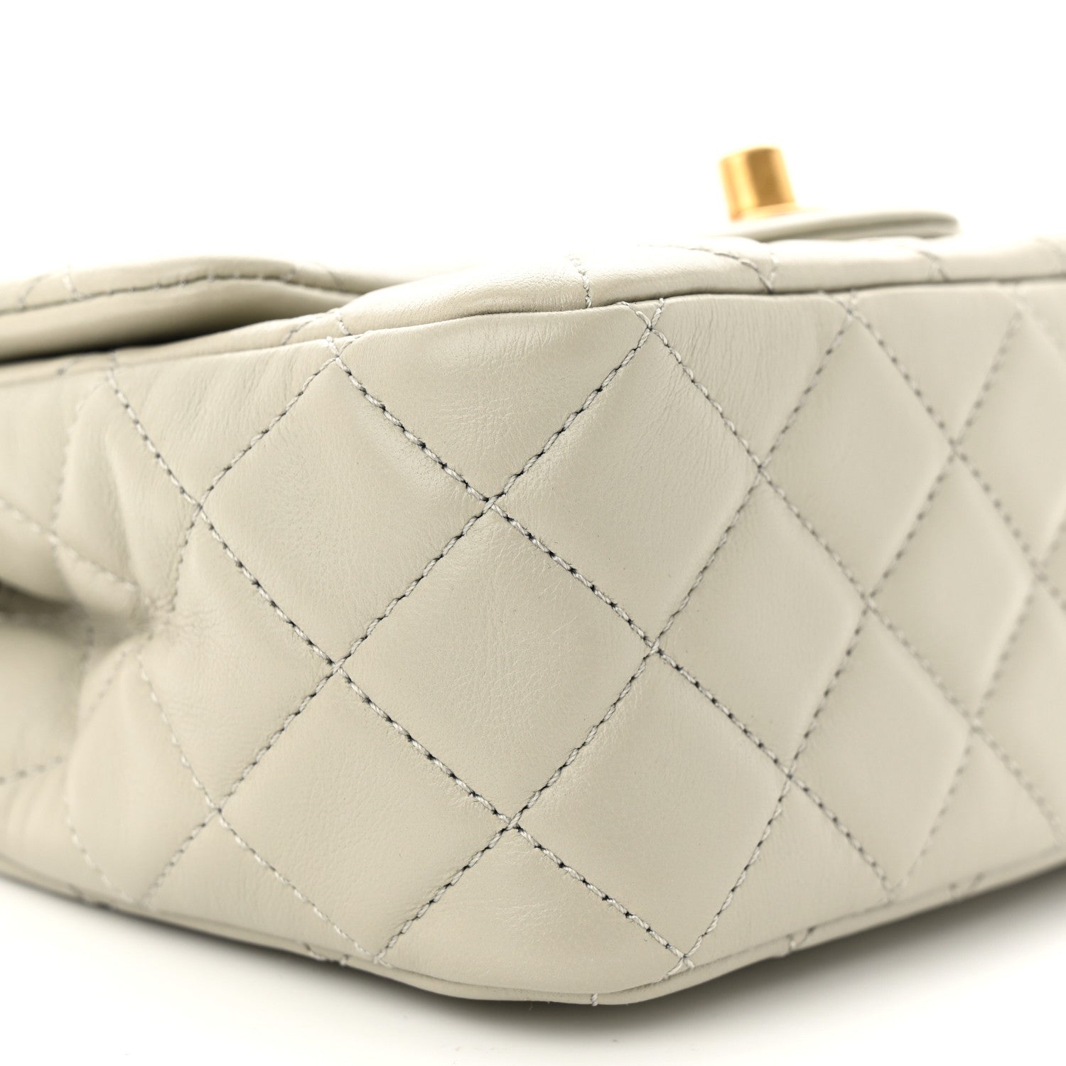 Chanel Lambskin Quilted Mini Pearl Crush Flap Light Grey 9 of 11