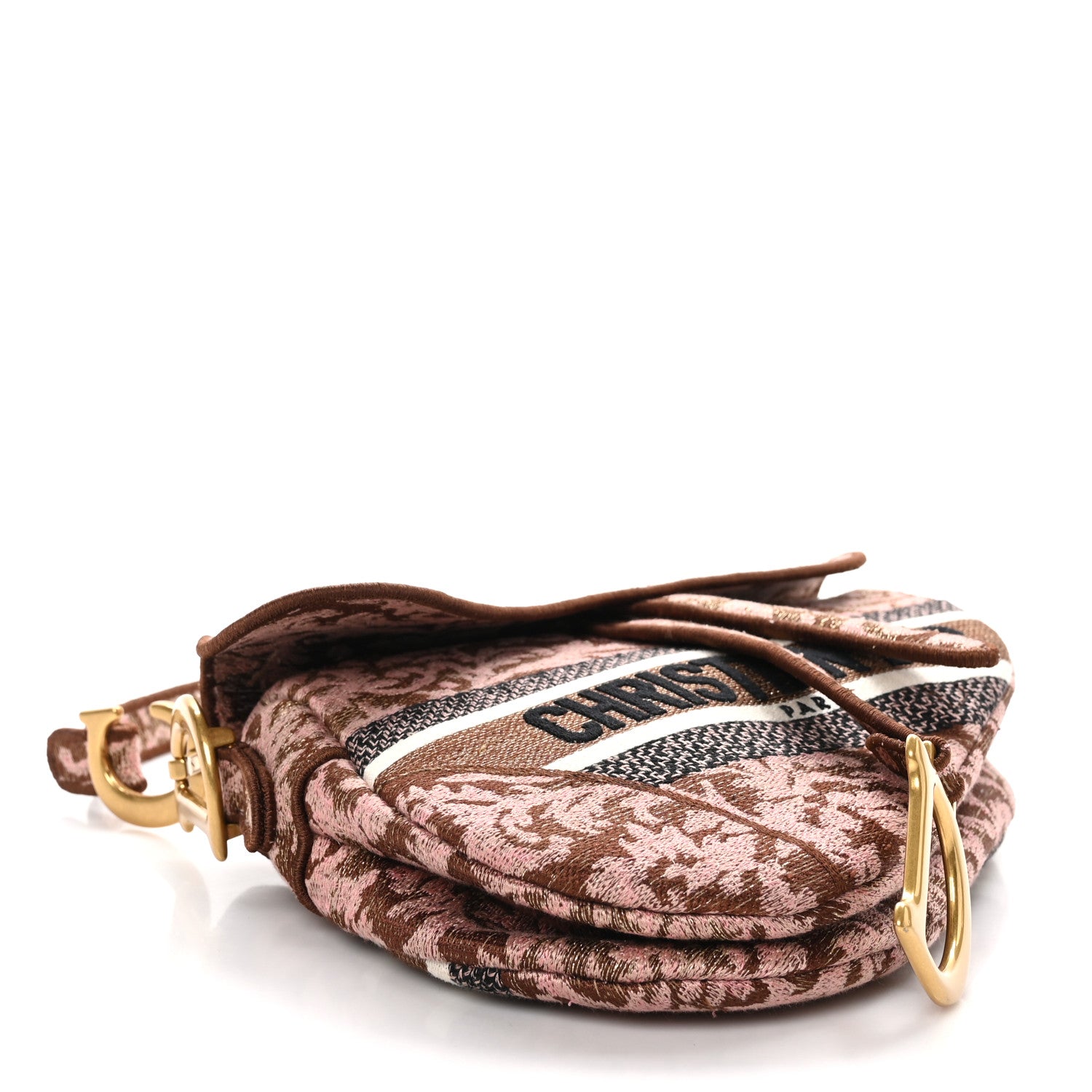 Christian Dior Canvas Embroidered Dioriviera Saddle Bag Metal Rose 4 of 10