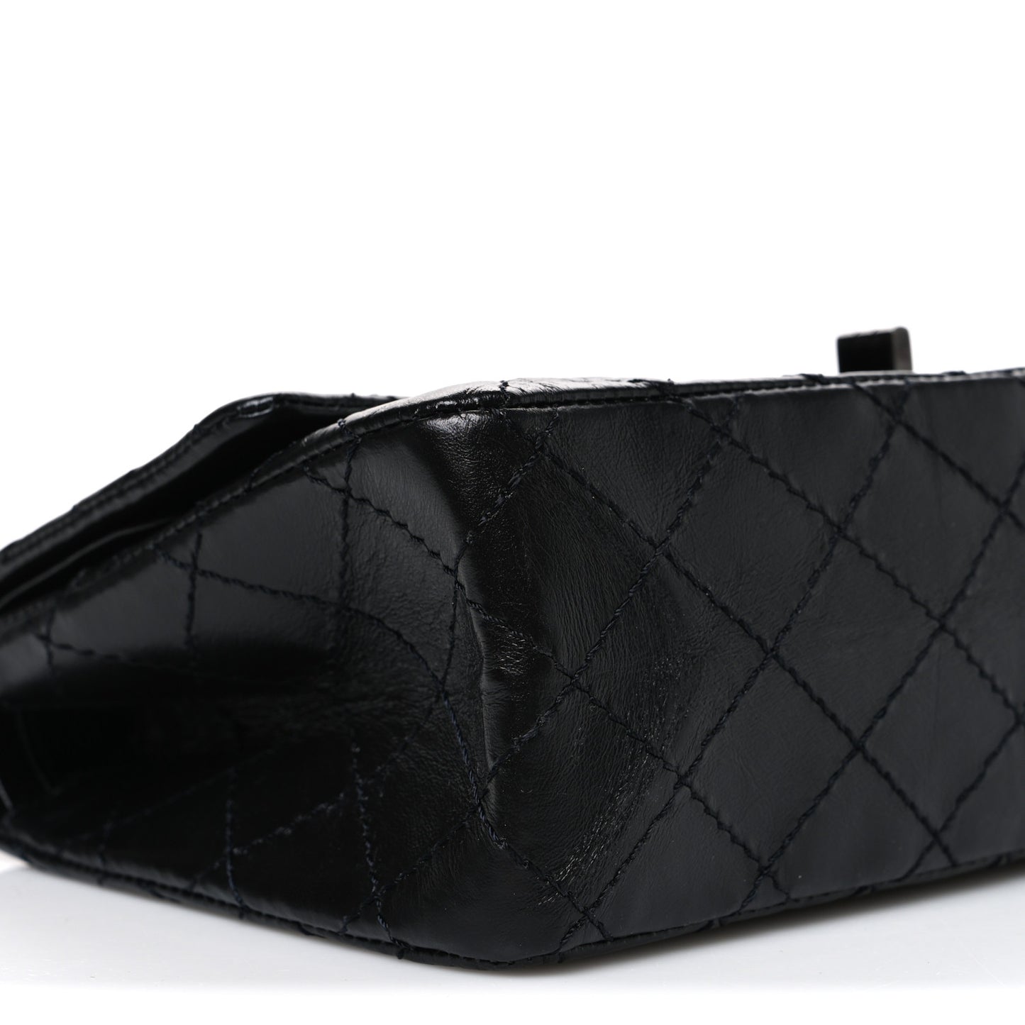 Aged Calfskin Quilted 2.55 Reissue 225 Flap  So Black