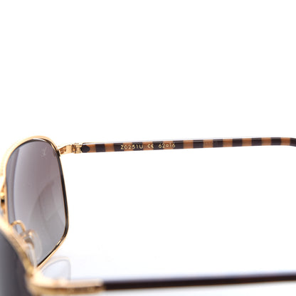 Louis Vuitton Metal Conspiration Pilote Aviator Sunglasses Z0251U Gold 6 of 8