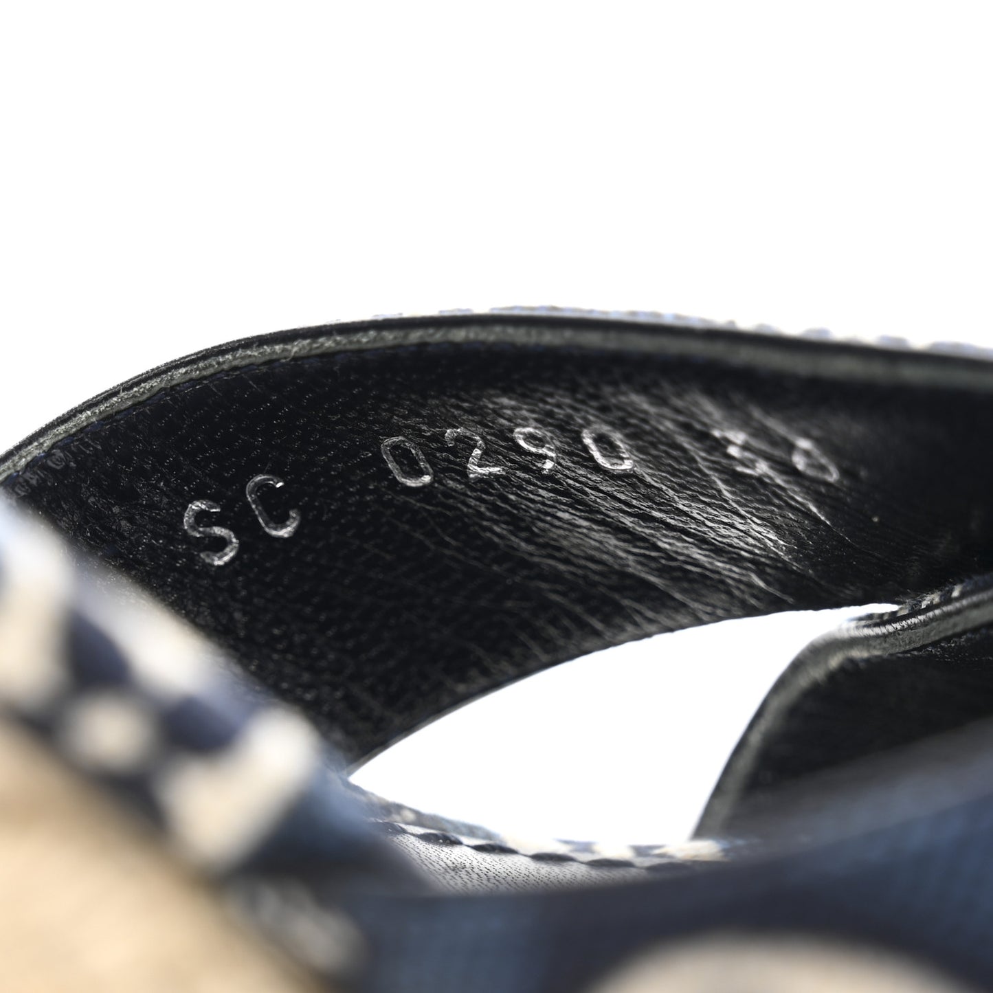 Jacquard Calfskin Since 1854 Boundary Wedge Sandals 36 Blue