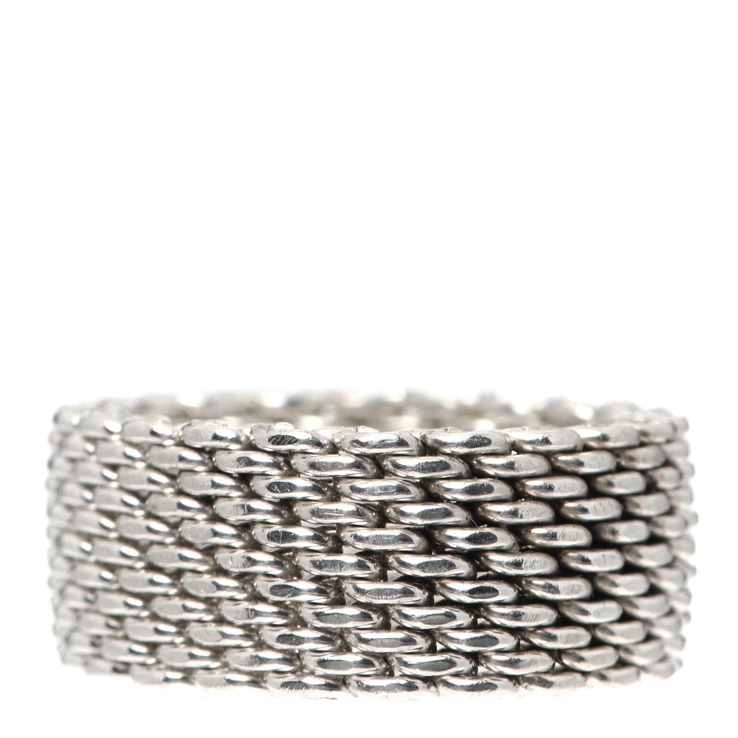 Tiffany Sterling Silver Somerset Mesh Ring 58 8.25 3 of 3