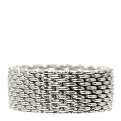 Tiffany Sterling Silver Somerset Mesh Ring 58 8.25 3 of 3