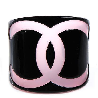 Chanel Resin CC Cuff Black Pink 1 of 5