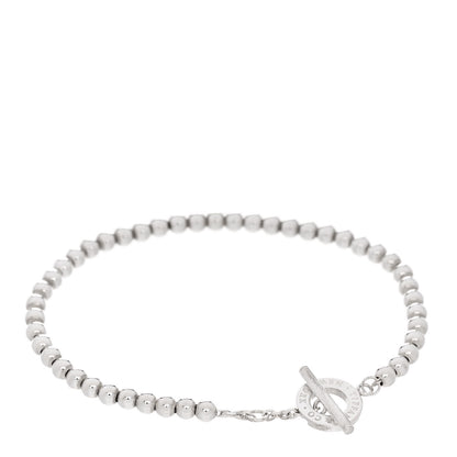 Tiffany Sterling Silver 4mm Beads Toggle Bracelet 1 of 4