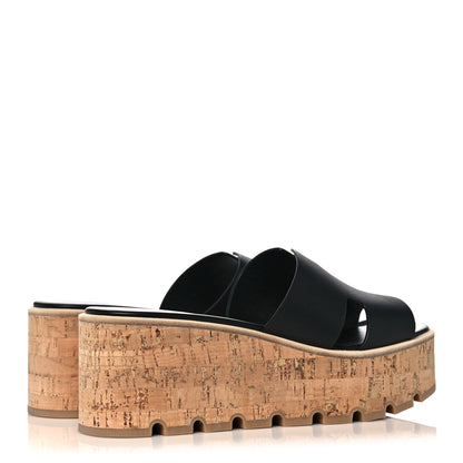 Hermes Calfskin Cork Eze 30 Sandals 39 Black 4 of 9