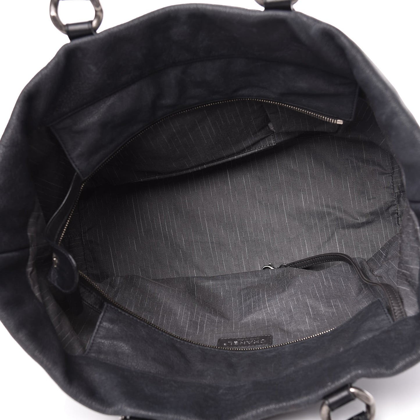 Washed Calfskin Tote Black