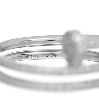 Cartier 18K White Gold Diamond Double Juste Un Clou Paved Ring 53 6.25 4 of 5