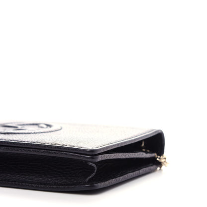 Gucci Pebbled Calfskin Soho Wallet on Chain Black 8 of 9